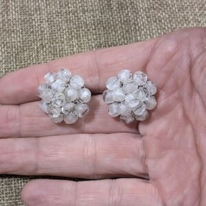 Vintage Vogue Crystal Cluster Clip  Earrings